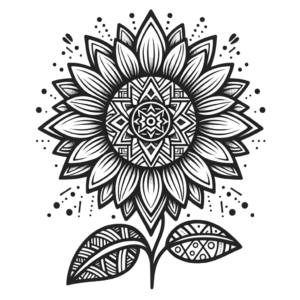 Sunflower With Geometric Patterns