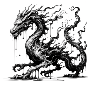 Surreal Dragon With Melting Features