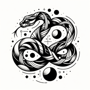 Surreal Snake With Abstract Shapes