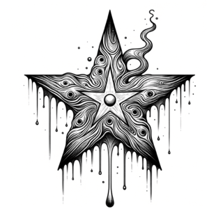 Surrealism Tattoo Design Of A Melting Star