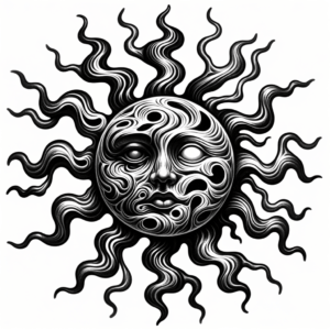 Surrealism Tattoo Design Of A Melting Sun