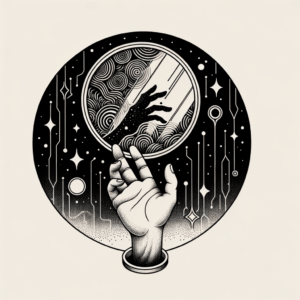 Surrealism Tattoo Of A Hand Reaching Through A Mirror