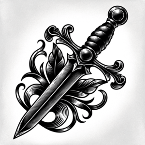 Sword In An American Traditional Tattoo Style