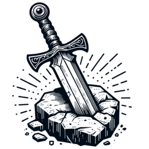 Sword In Stone In Realistic Style