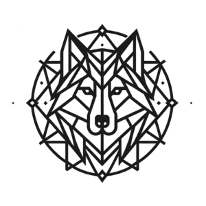 Symmetrical Geometric Wolf