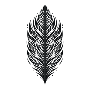Symmetrical Tribal Feather Tattoo