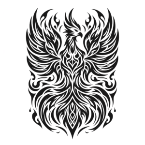 Symmetrical Tribal Phoenix Tattoo