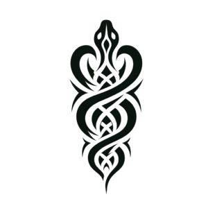 Symmetrical Tribal Snake Tattoo
