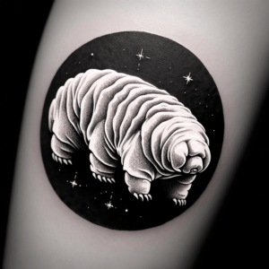 Tardigrade Depicted In A White Tattoo