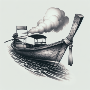 Thai Tattoo Design Of A Longtail Boat