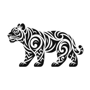 Tiger In Polynesian Style