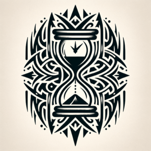 Time Depicted In A Tribal Tattoo