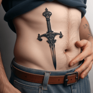 Tiny Ancient Sword With Ornate Hilt And Blade