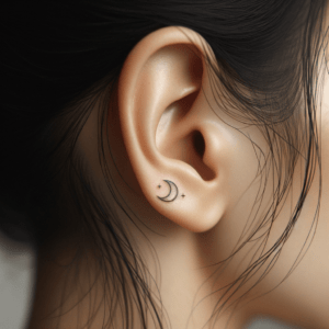 Tiny Crescent Moon Behind The Ear