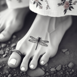 Tiny Dragonfly On The Second Toe