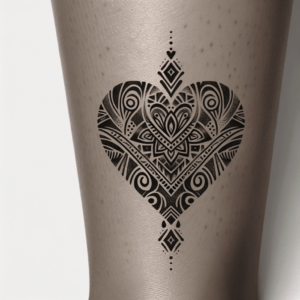 Tiny Heart With Tribal Patterns