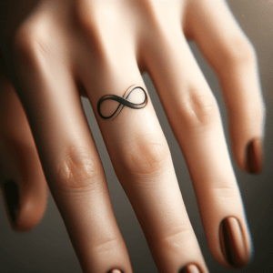 Tiny Infinity Symbol On The Ring Finger