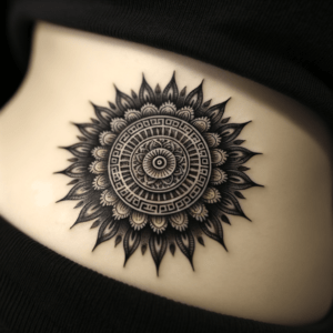 Tiny Mandala Sun With Detailed Patterns