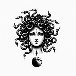 Tiny Medusa With A Moon