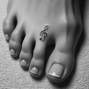 Tiny Music Note On The Fourth Toe