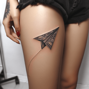 Tiny Paper Airplane With A Trail