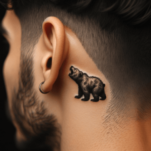 Tiny Roaring Bear Behind The Ear