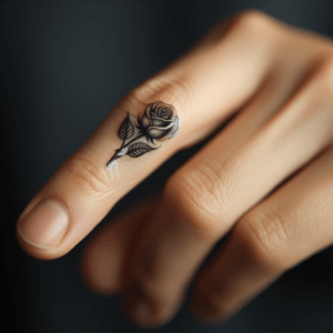 Tiny Rosebud On The Pinky