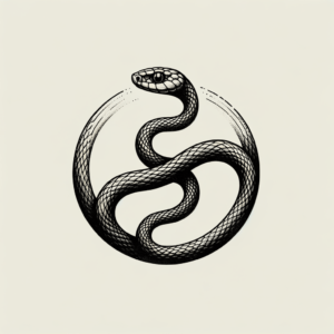 Tiny Snake Coiled In A Circle