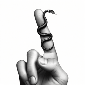 Tiny Snake On The Finger