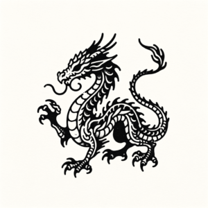 Tiny Stick And Poke Dragon Design