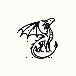 Tiny Stick And Poke Dragon Design