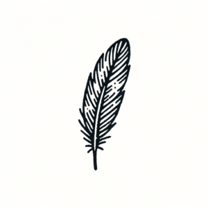 Tiny Stick And Poke Feather Design