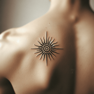 Tiny Tribal Sun With Radiating Rays