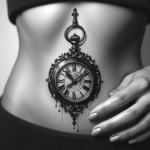 Tiny Vintage Clock With Roman Numerals And Hands