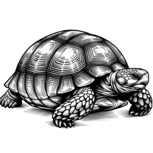 Tortoise In Neo Traditional Lines