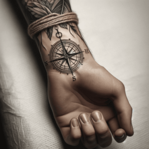 Traditional Compass On The Wrist