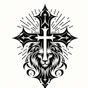 Traditional_Cross_And_Lion_Tattoo-6654