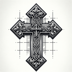 Traditional Cross Tattoo With Bold Colors