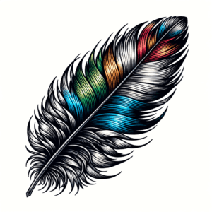 Traditional Feather With Vibrant Colors