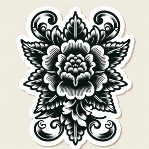 Traditional Flower With Scroll