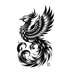 Traditional Japanese Phoenix Design