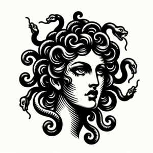 Traditional Medusa With Old-School Design