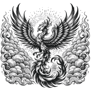 Traditional Phoenix With Clouds