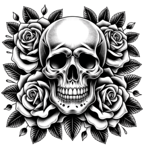 Traditional Skull With Roses