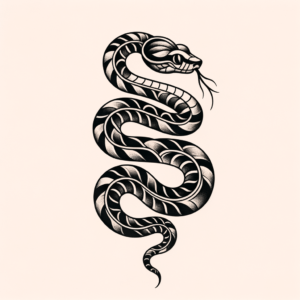 Traditional Snake With Bold Lines
