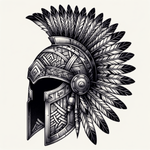 Traditional Warrior Helmet With Feathers