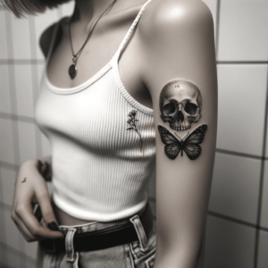 Trash Polka Butterfly And Skull