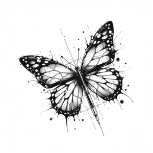 Trash Polka Butterfly With Abstract Design