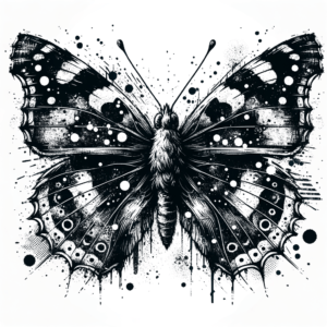 Trash Polka Butterfly With Grunge Effect