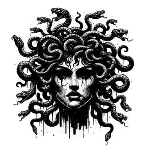 Trash Polka Medusa With Grunge Effect